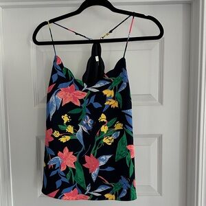 J. Crew Black Floral Camisole Top